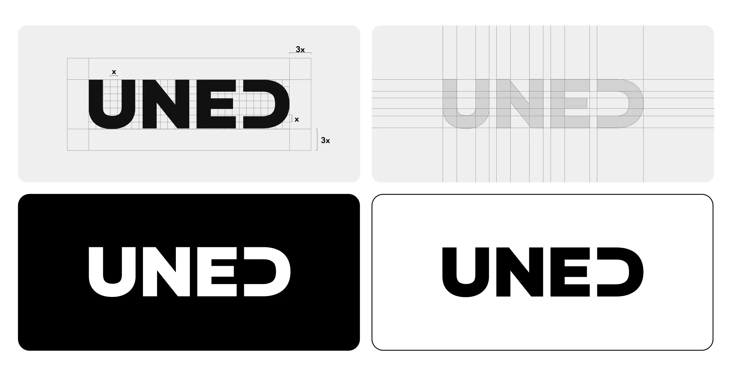 Construcción del logotipo y versión en blanco y negro